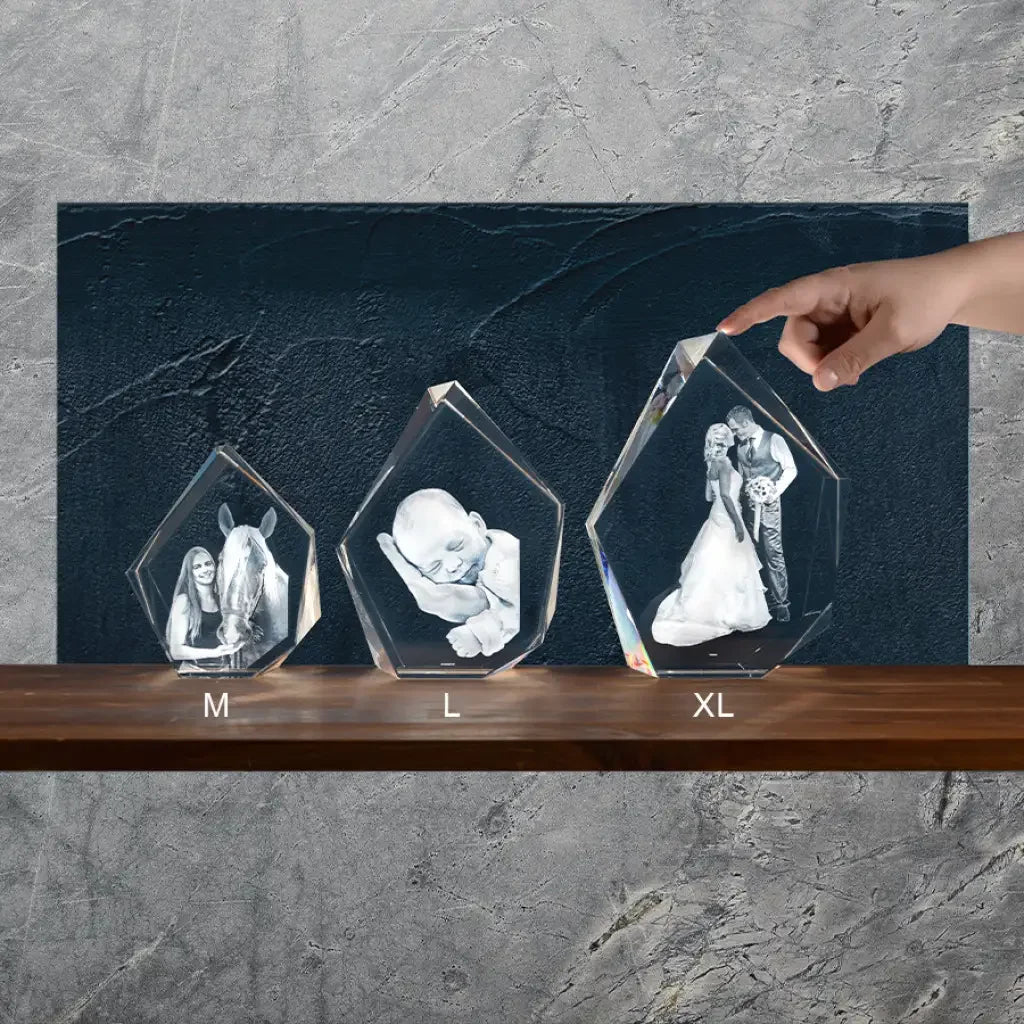 Alpin L Bloc de Verre Gravé Laser 3D - Souvenir Élégant et Unique
