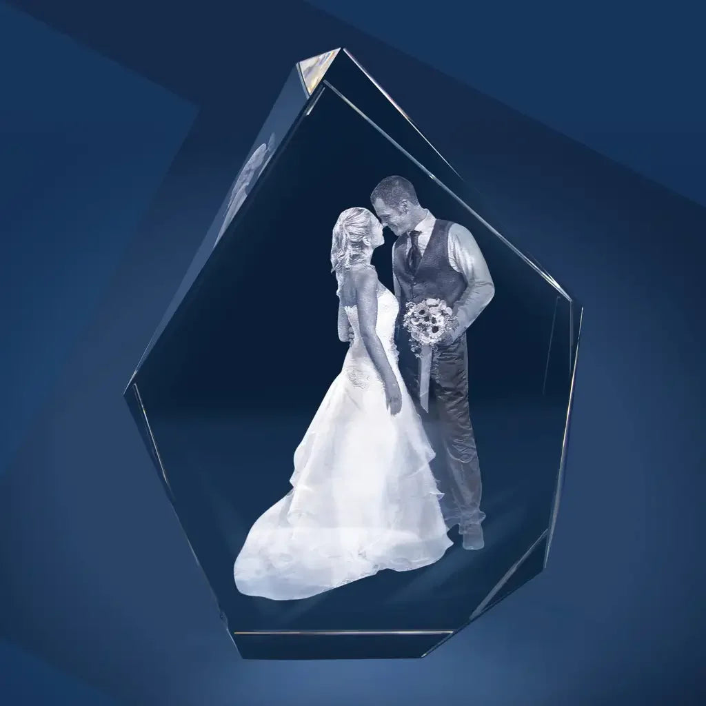 Alpin XL Bloc de Verre Gravé Laser 3D - Souvenir Exceptionnel