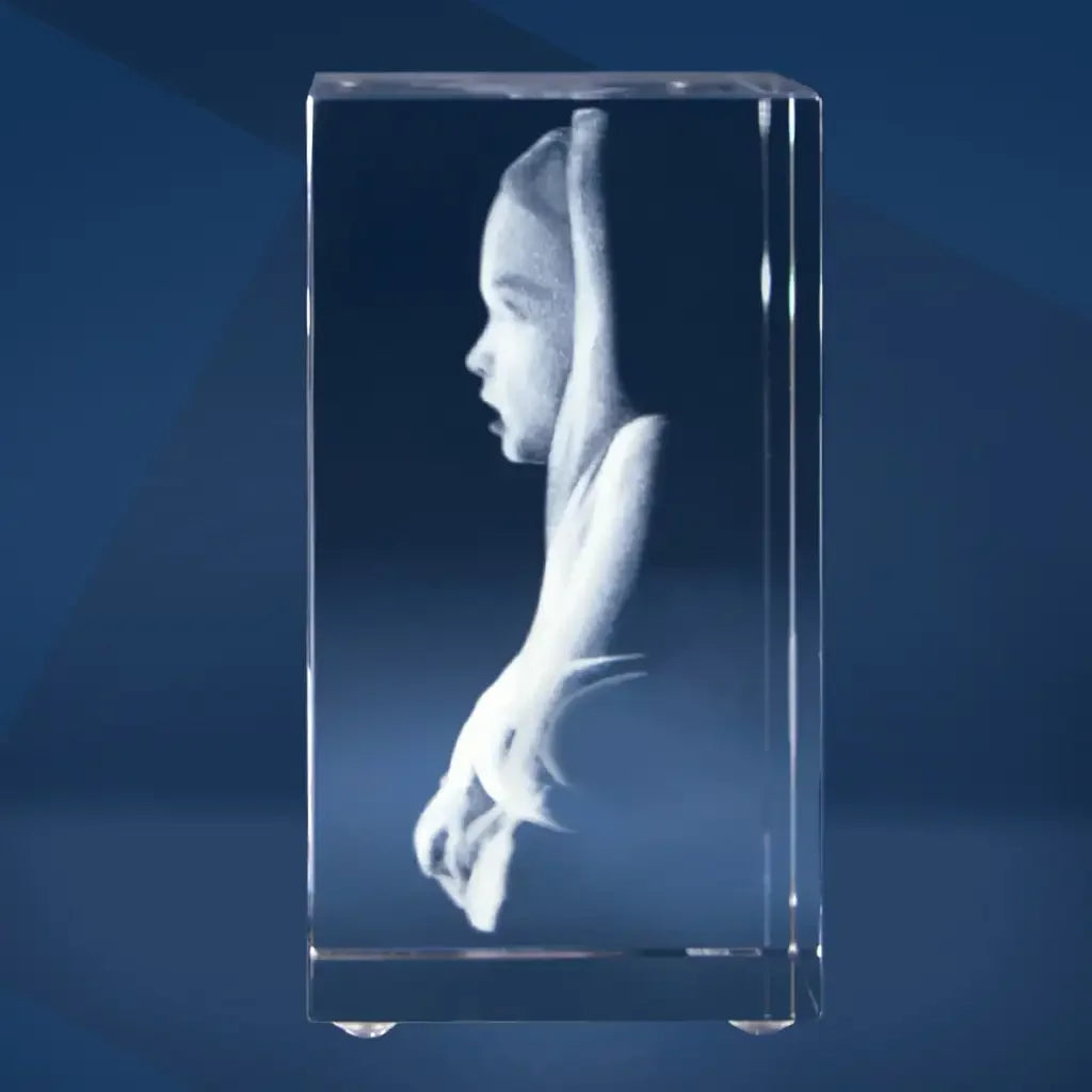 Bloc de Verre M Portrait - Gravure Laser 3D Personnalisée