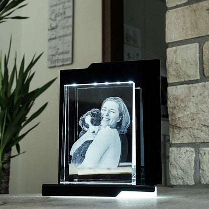 Plaque de Verre Prisme XL Portrait - Gravure 2D Élégante - Cadeaux en verre